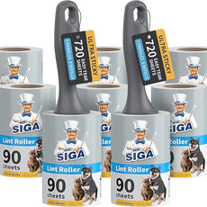 MR.SIGA Lint Rollers for Pet Hair Extra Sticky, 720 Sheets, Lint Remover for Clothing, Furniture, Pet Hair Remover with Easy Tear Sheets