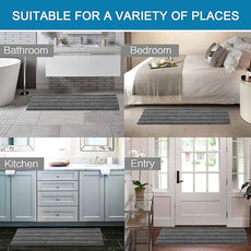 H.VERSAILTEX Bath Rugs for Bathroom Non Slip Bath Mats Extra Thick Chenille Striped Bath Rug Runners 47