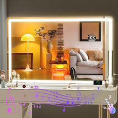 Hasipu Vanity Mirror with Lights and Bluetooth Speaker, 47.2