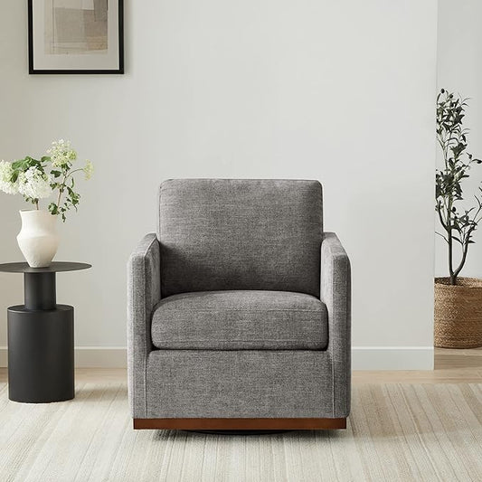 CHITA Swivel Accent Chair, FSC Certified Mid Century Modern Arm Chair for Living Room and Bedroom, Fully Assembled, Grey