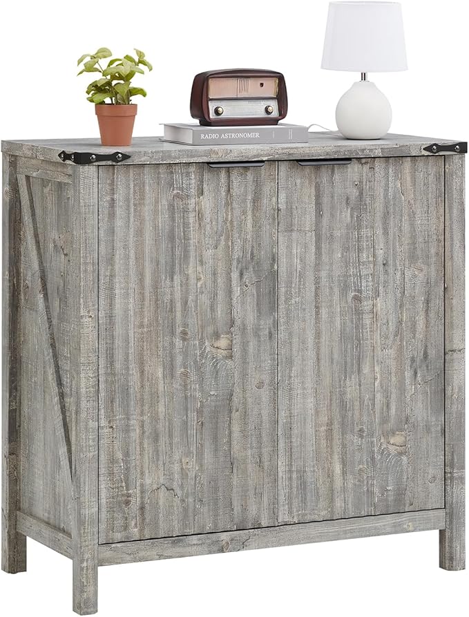 32 Fluted Sideboard Storage Cabinet Buffet - 7-Level Adjustable Shelves, Modern Farmhouse Rustic Kitchen Console Accent Cabinets, Coffee Bar Table for Dining Room