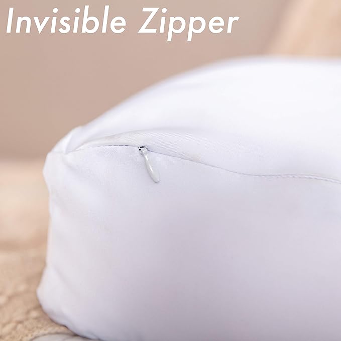 Cover Only for Premium Microbead Bed Pillow, Medium Extra Smooth - Ultra Comfortable Sleep with Silk Like Anti Aging Cover 85% Spandex/ 15% Nylon Breathable, Cooling Pure White