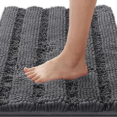 H.VERSAILTEX Bath Rugs for Bathroom Non Slip Bath Mats Extra Thick Chenille Striped Rug 20