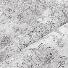 Gray Area Rug 9x12 Washable Living Room Carpet Vintage Non Slip Soft Bedroom Indoor Office Retro Grey Low Pile Thin Oriental Medallion Large Rug for Dining Room Bathroom Playroom