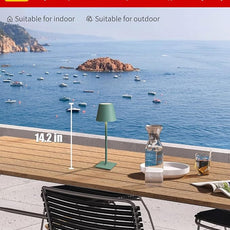 KDG 2 Pack Cordless Table Lamp,Portable LED Desk Lamp, 4000mAh Battery Operated, 3 Color Stepless Dimming Up, for Restaurant/Bedroom/Bars/Outdoor Party/Camping/Coffee Shop Night Light(Green)