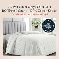 California Design Den Duvet Cover Twin Size/Twin XL Size Only - Premium 400 Thread Count, Natural 100% Cotton Bed Duvet Cover, Soft Sateen, Button Closure and Corner Ties - Ivory (Pale Tone)