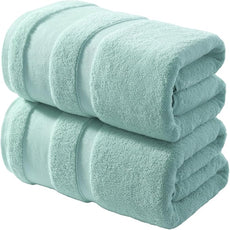 REDKISS 100% Cotton Bath Towels Set of 2, Extra Large Bath Sheets 35 X 70 Inches, 800 GSM, Quick Dry, Ultra Soft & Super Absorbent Bathroom Towel Sets for Bathroom, Gym, Spa, Pool & Hotel, Blue