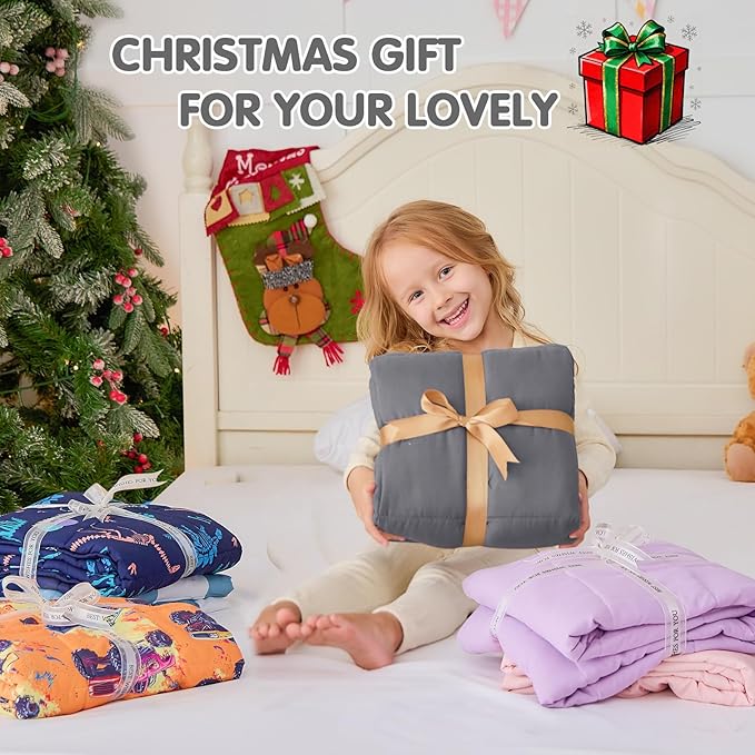 yescool Weighted Blanket 5 Pounds Weighted Lap Blanket, Glow in The Dark Star Heavy Blankets, Warm Minky Weighted Throw Blanket Gift for 40-60lbs, 36"x48"