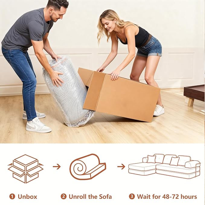 104" Oversized Convertible Sleeper Sofa Bed, Chenille L Shape Sectional Couch, Folding Sofa Bed with Fixed-Shape Frame, Modern Cloud Floor Mattress Couch, Modular Sofa for Living Room, Dark Grey