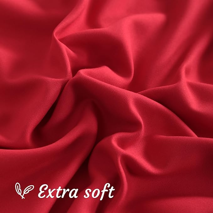 NTBAY 2 Pack Body Pillow Cases, 20x54 inches, Red, Soft, Wrinkle, Fade Resistant, Envelope Closure, Microfiber, 2 Pillowcases in Set, Premium Quality, Machine Washable