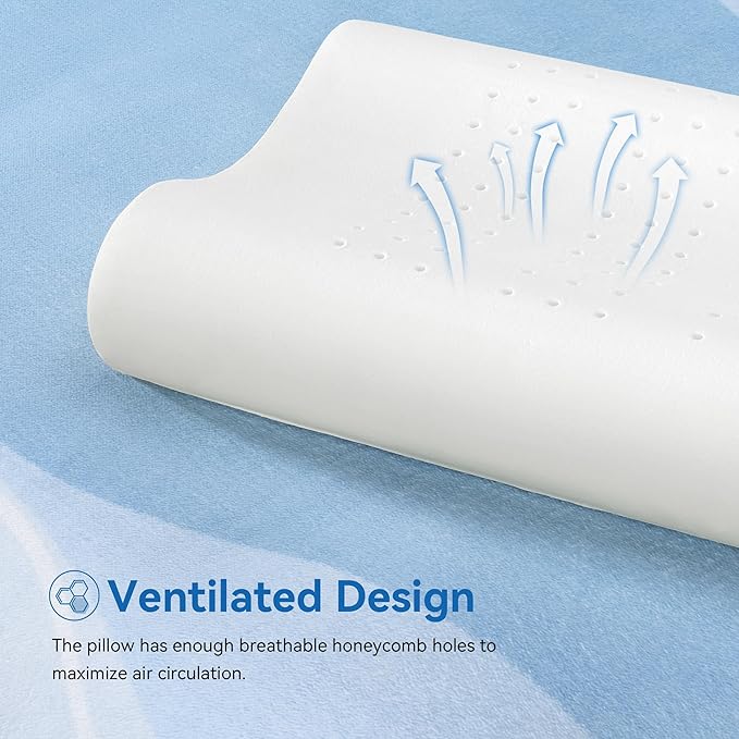 AM AEROMAX Queen Size Firm Contour Memory Foam Pillow, Cervical Pillow for Neck Pain Relief, Neck Orthopedic Sleeping Pillows for Side, Back and Stomach Sleepers.