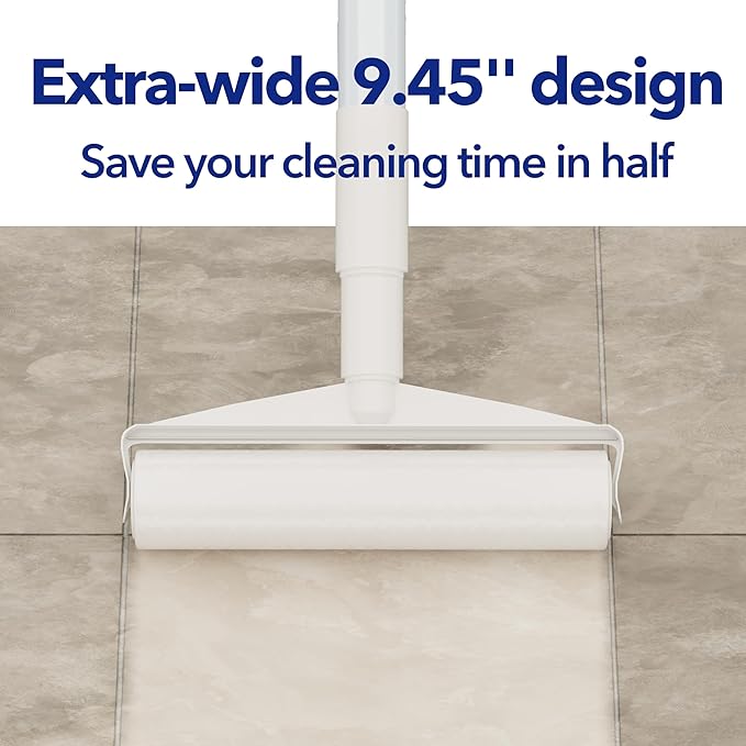 Large Lint Rollers for Carpet, 9.45'' Sticky Rollers for Floor with 360 Sheets, Extendable Long Handle Sticky Mop for Cleaning Couch, Curtains, Cars, Clothing, and Pet Hair