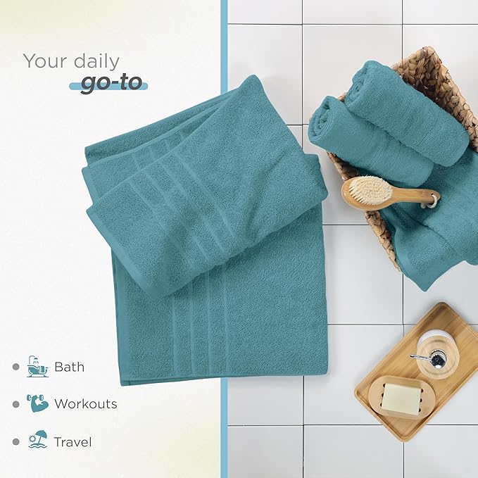 Martex 2-Pack Ultimate Performance Bath Sheet Set – 100% Cotton – 33” x 65” – Extra Large Bath Towels – Versatile – Low-Linting – Supersoft Bathroom Set – Super Absorbent – Easy Care – Larkspur Teal