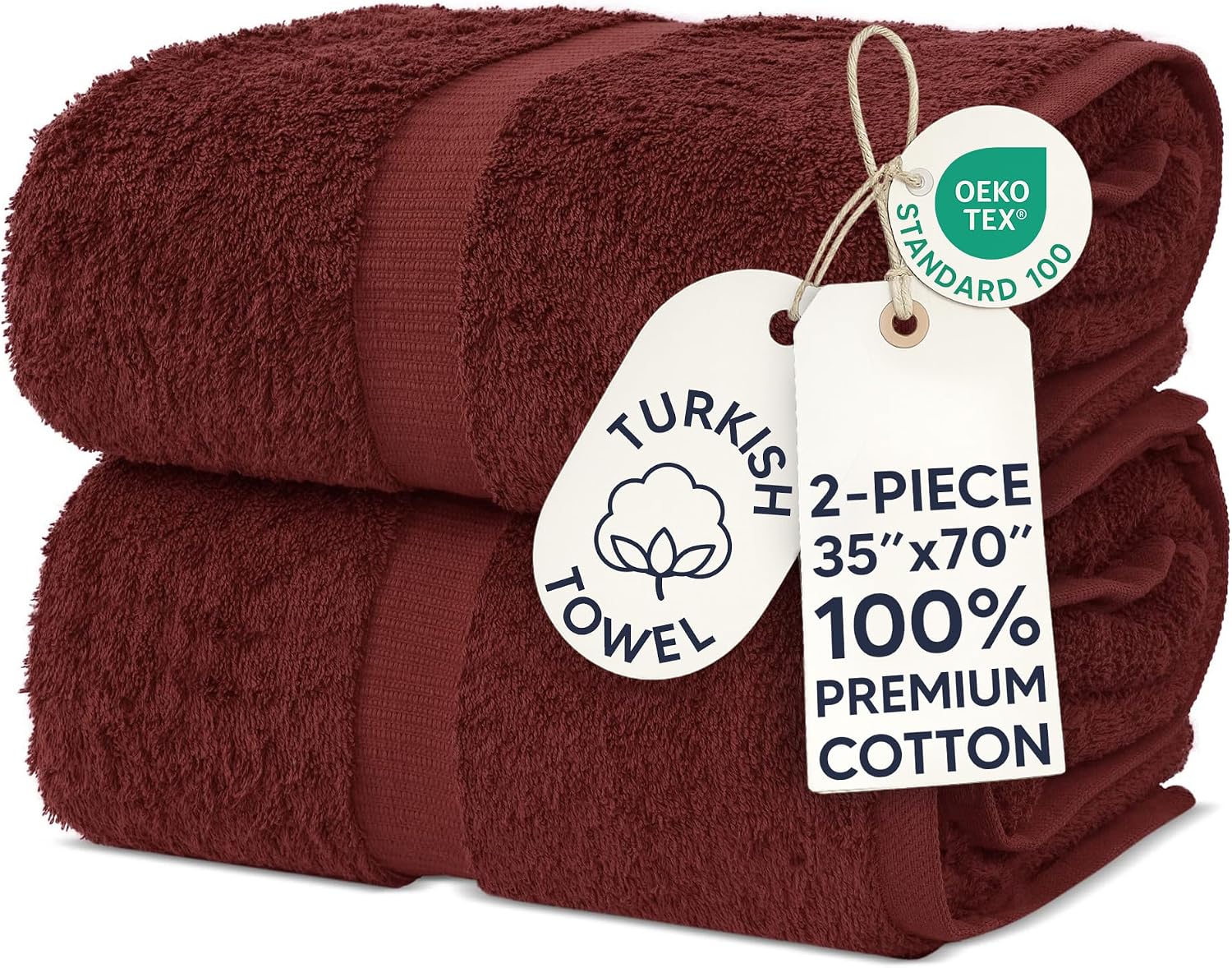 Chakir Turkish Linens 4 Piece Bath Towel Set, 100% Cotton Luxury Turkish Towels for Bathroom, Soft Absorbent Bath Towels, 27 x 54 Inches, Gray