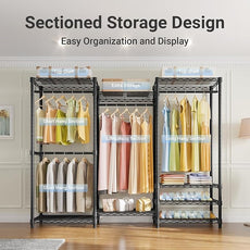 VIPEK V5 Portable Closet Wardrobe Heavy Duty Clothes Rack, Freestanding Clothing Rack with 4 Hang Rods & 8 Shelves, Adjustable Closet Racks, 68.9