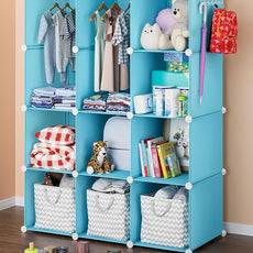 Baby Closet Organizer for Nursery - Durable Baby Wardrobe Armoire for Closet - Customizable Dresser Shelves - Waterproof Shelf Clothes Organizer w/Wall Fixation (Blue)