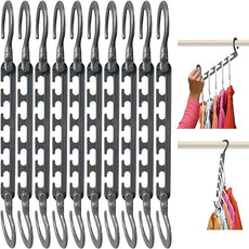 Wonder Hanger Max 10-Pack Space Saving Hangers, Reinforced Hooks Swivels 360°, Cascading Hanger, College Dorms & Storage Closet Organizer, Fully Assembled – Grey