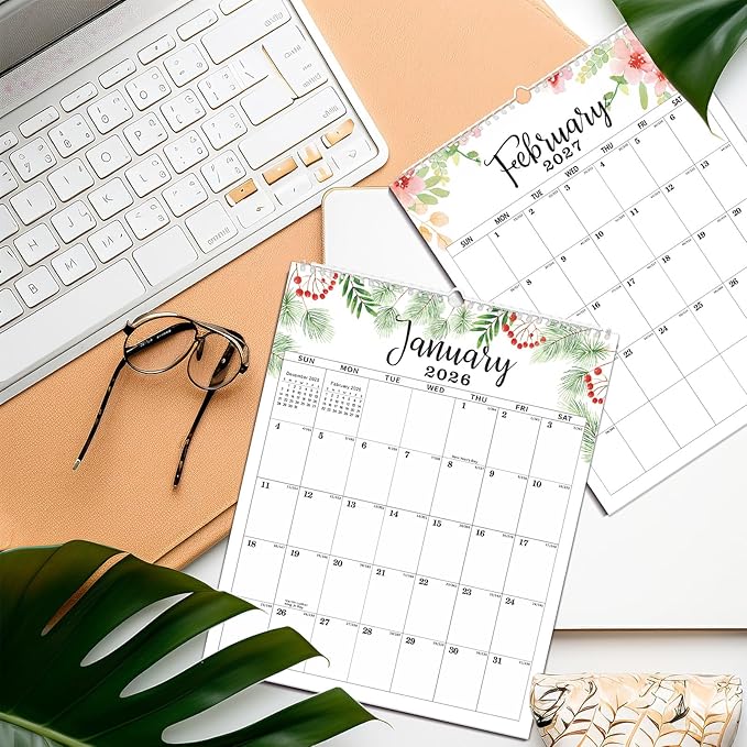 2026 Wall Calendar, 18 Months Calendar, Jan. 2026 - June 2027, 11.8' x 14.6'', Desk Calendar 2026 with Large Blocks, Twin-Wire Binding, Ideal 2026 Calendar for Home, Office, Classroom, or Business Planning
