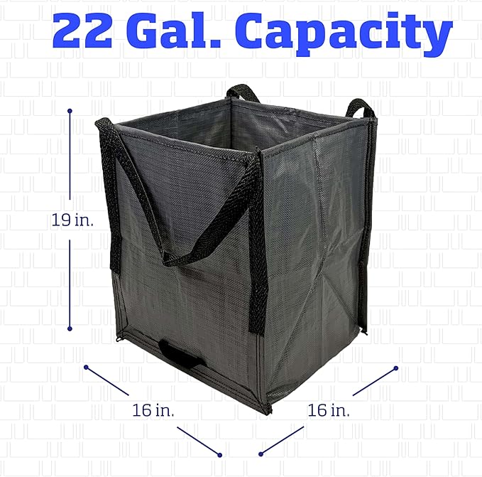 DURASACK Heavy Duty Storage Tote Bag 22-Gallon Rugged Woven Polypropylene Moving Bag, Reusable Self-Standing Design, Holds up to 500 Pounds, Pack of 4, Gray