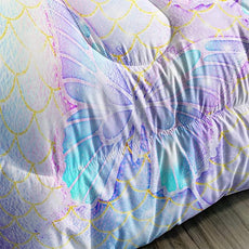 CVHOUSE Butterfly Comforter Set Twin Size,Rainbow Mermaid Butterfliy Bedding Set for Kids Girls,Rainbow Mermaid Butterflies Quilt Set Butterfly Duvet Set Girl's Bedroom Decor 3 Pieces