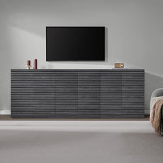 SICOTAS Buffet Cabinet with Storage Accent Sideboard Modern Credenza with Doors & Shelves Fluted Media Console Mid Century Coffee Bar Table for Living Room Kitchen Dining Room Hallway (3PCS)