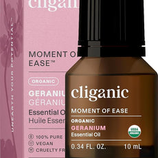 Cliganic Organic Geranium Essential Oil, 100% Pure Natural for Aromatherapy | Non-GMO Verified (Packaging May Vary)