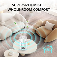 6L/1.6Gal Humidifiers for Bedroom, 60H Runtime 26 dB Quiet Supersized Cool Mist Air Humidifiers for Large Room, Baby Nursery, Plant, Indoor, Night Light, Easy to Clean, Precise Humidity Control