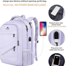 MATEIN Large 17 Inch Laptop Backpack for Women, Lightweight Travel Backpack Fits College School Essentials, Anti Theft Work Commute Nursing Computer Bag TSA Approved for Weekender Trip, Light Purple