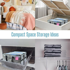 VENO 6 Pack Moving Bags, Christmas Storage Bins, Moving Boxes Alternative, Comforter and Blanket Storage Bags, College Dorm Packing Supplies, Foldable Heavy-Duty Tote (Clear, 6 Pack)