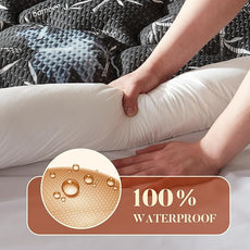 100% Waterproof Twin XL Size Mattress Topper, Thick Pillow Top Mattress Pad，Up to 22 Inch Deep Pocket, Soft Breathable Mattress Pad for Back Pain，Protector Cover (Black)