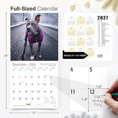RED EMBER Pit Bulls 2026 Wall Calendar 12 Month | 12