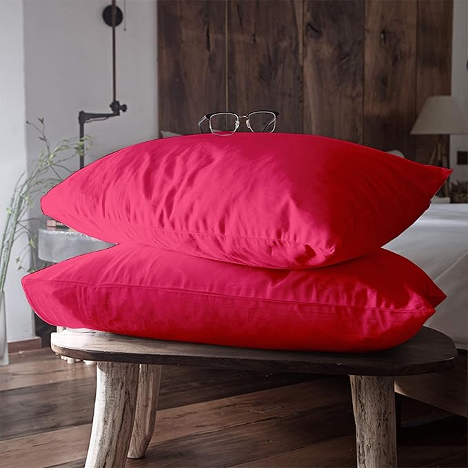 FLXXIE Microfiber Pillow Cases Queen Size Set of 2, Soft Pillowcases with Envelope Closure, Wrinkle Resistant Pillow Covers, 20x30, Magenta