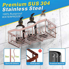 EUDELE Shower Caddy 2 Pack,Adhesive Shower Organizer for Home Decor&Kitchen Organizers,No Drilling,Rustproof Stainless Steel Bathroom Shelf Organizer