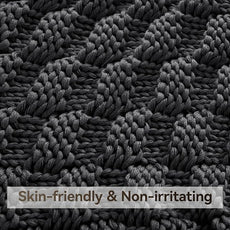 Knitted Weighted Blanket for Adult, No Beads Heavy Blanket 60” x 80'' 12lbs, Breathable Chunky Knit Blanket, Cooling Weighted Blanket for Hot Sleepers, Christmas Home Decor (Dark Grey)