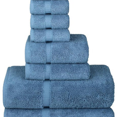 Chakir Turkish Linens | Hotel & Spa Quality 100% Cotton Premium Turkish Towels | Soft & Absorbent (8-Piece Towel Sets, Wedgewood)