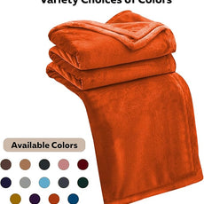 IR Imperial Rooms Fleece Blanket - Super Soft Fluffy Throw Blanket for Sofa and Bed - Warm and Cozy Lightweight 400 GSM Microfiber Bed Throws Blankets, 50 x 60 Inches (Throw/Travel, Rust)