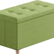 BRIAN & DANY 30 Inches Folding Storage Ottoman Bench, Ottoman with Storage Bench for Bedroom, Living Room, Entryway, Foot Rest with Legs, Bright Green