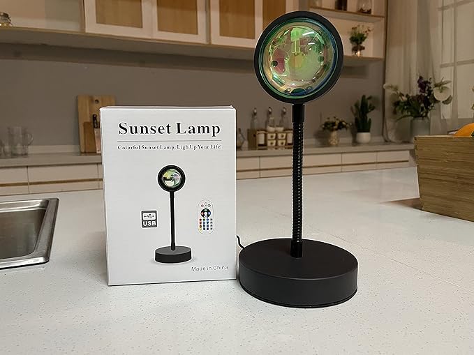 Sunset Lamp Projector Led Lights for Bedroom Night Light RGB Lights Sun Sunlight Sunrise Lamp 10w 360° Rotation Mood Lighting Home/Room Decor Christmas Gifts for Women,Desktop Multicolor