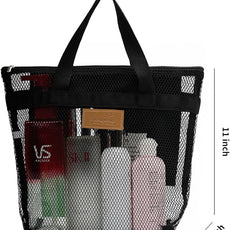 Mesh Shower Caddy Bag Portable Hanging Toiletry and Bath Organizer with Zipper for Travel, Gym, Camping, College Dorms, Beach