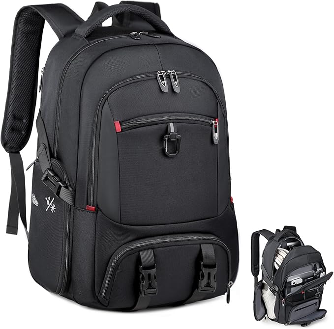 Gym Backpack For Men Women, 45L Expandable Travel Backpack with Shoe Compartment, Water Resistant Workout Sports Bag with USB Port Fit 17 Inch Laptop, Ideal for Gym, Sports, Camping, Hiking
