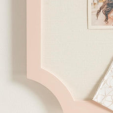 Kate and Laurel Holbrook Glam Framed Scallop Fabric Pinboard, 15 x 24, Pink, Decorative Modern Scalloped Bulletin Board for Use as Vision Board or Wall Organization