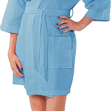Turquaz Lightweight Short Robes For Women Waffle Kimono Bathrobe - Soft, Fast-Drying, Long-Lasting Cotton Blend