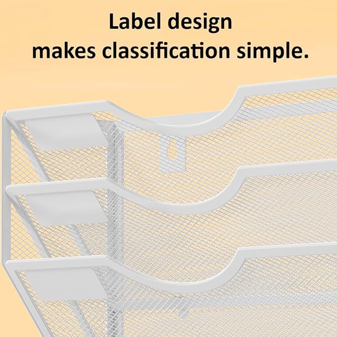 Kuntine.B Wall File Organizer (White, 3 Tier)