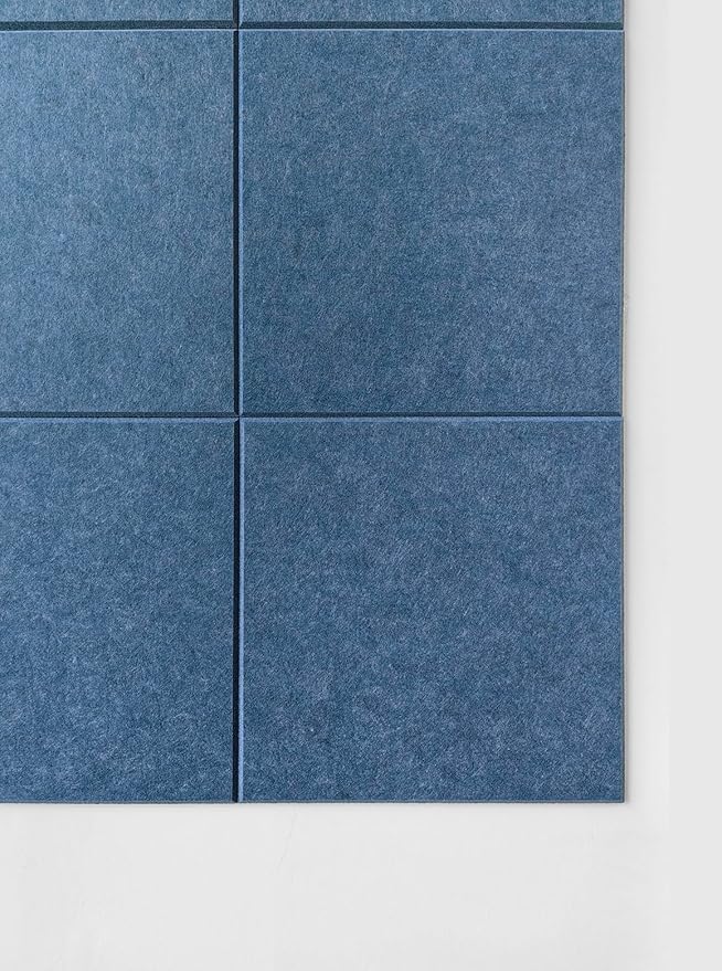 Blue Felt Notice Board 47"x35" | Large Cork Bulletin Board Alternative for Office, Home & Classroom | Felt Wall Tiles (12-Pack) | Blue Classroom Decor Office Supplies | Ocean Blue