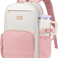 Laptop Backpack for Women Bookbag: 15.6 inch Work School Backpacks with Pouch Pocket for Large Capacity Cup & USB Charger College Book Bag Travel Business Nurse Teacher Bookbags Anti-theft Back Pack