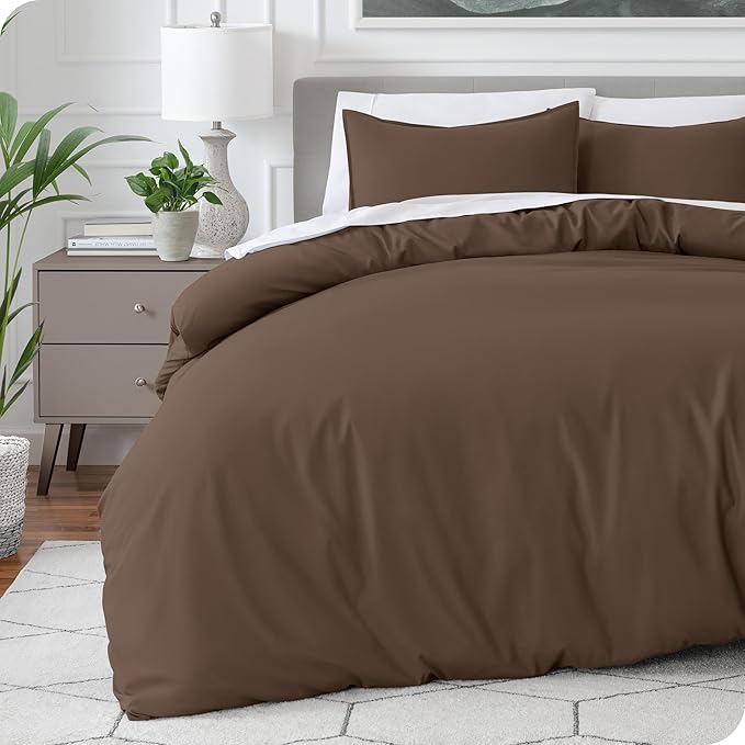 Bare Home Bedding Duvet Cover California King Size - Premium 1800 Super Soft Collection - Lightweight, Cooling - Soft Breathable Bedding Duvet Cover (Cal King, Cocoa)