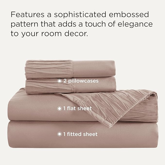 Bedsure Full Size Bed Sheets - 4 Pieces Soft Full Sheet Set - Breathable & Cooling - Hotel Luxury - Easy Care Polyester Microfiber Bedding for Women, Men, Khaki
