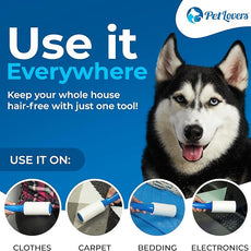 PetLovers Extra Sticky Lint Roller Mega Value Set for Pet Hair Removal, Dog and Cat Lint Remover (8 Pack Refills)