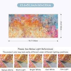 Lahome Modern Abstract Runner Rug - 2x4.3 Colorful Kitchen Long Bathroom Rugs Non Skid Laundry Room Mat, Rainbow Slip Machine Washable Carpet for Bedroom Entryway Doorway 2' x 4.3'