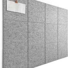 Large Cork Board Alternative | Felt Bulletin Board for Office, Home & Classroom | Cork Boards for Walls Pin Board Wall Organizer | Felt Wall Tiles (12-Pack) | Gray Marble